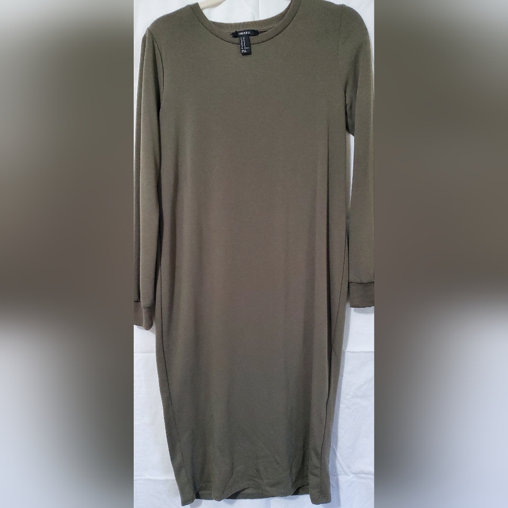 Forever 21 Olive Long Sleeve Dress